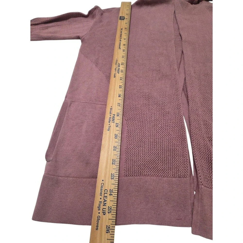 Lululemon Still Movement Wrap Split Back Open Cardigan Womens M/L Hooded D25.4